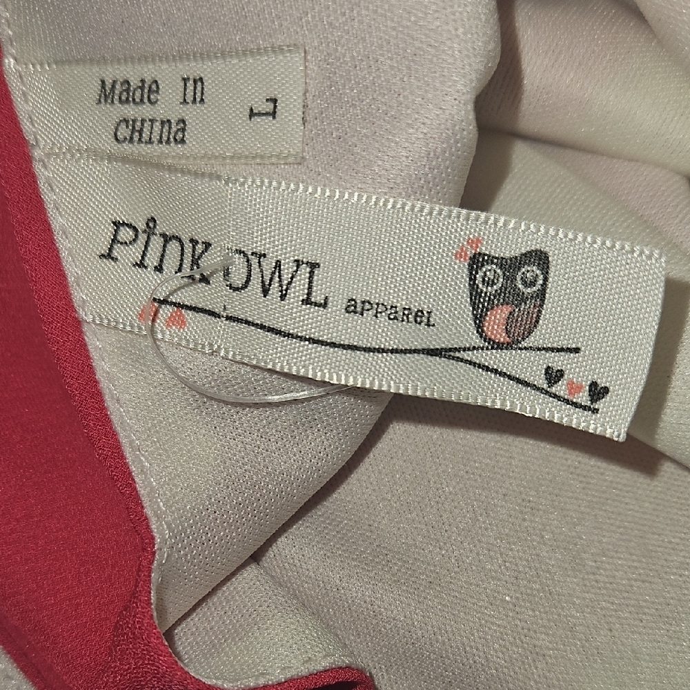 Pink Owl Red and White Dress - Picture 5 of 6